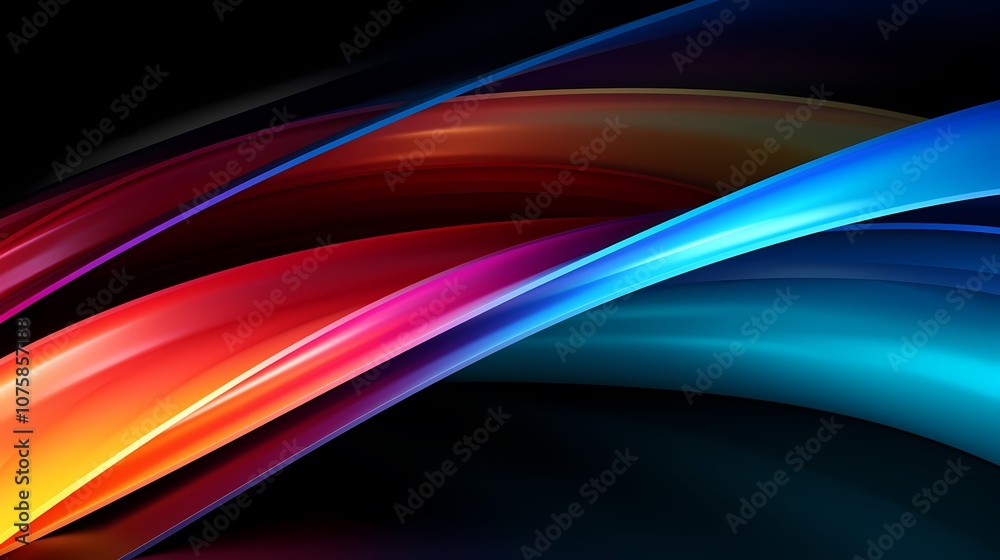 Obraz premium digital technology abstract arc rainbow light poster background