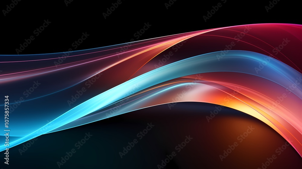 Fototapeta premium digital technology abstract arc rainbow light poster background