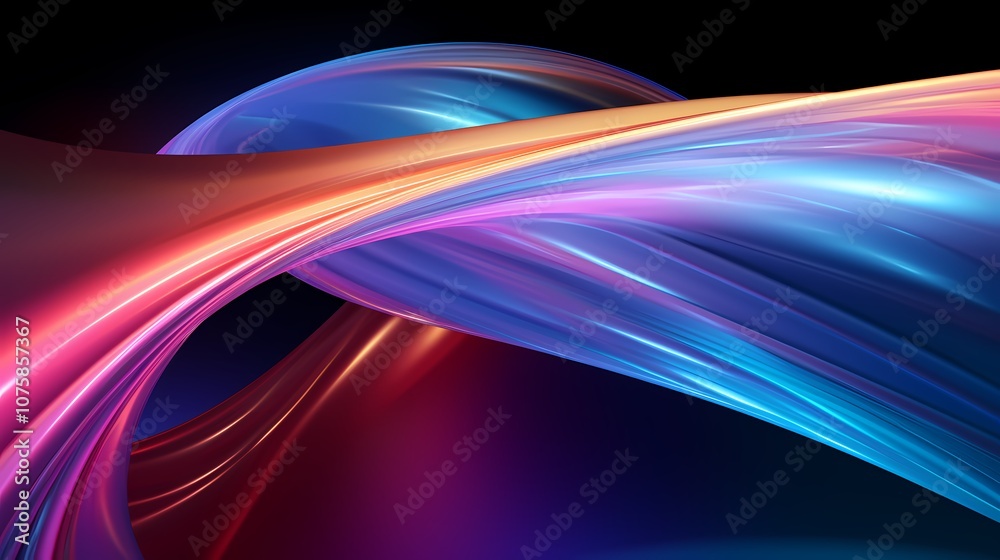 Fototapeta premium digital technology abstract arc rainbow light poster background