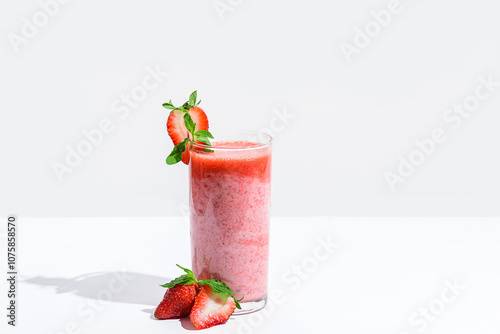 smoothies with strawberries and milk