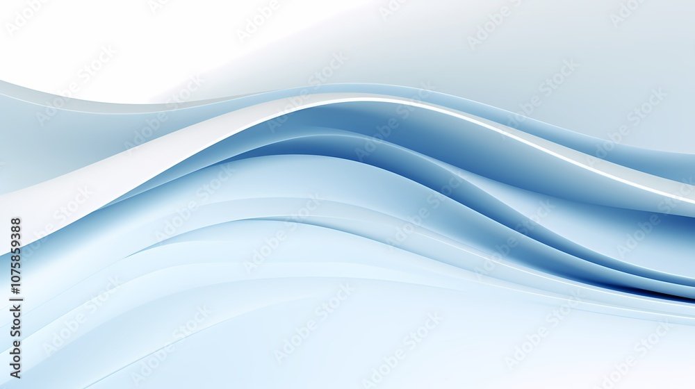 Naklejka premium digital technology blue and white abstract curve poster background