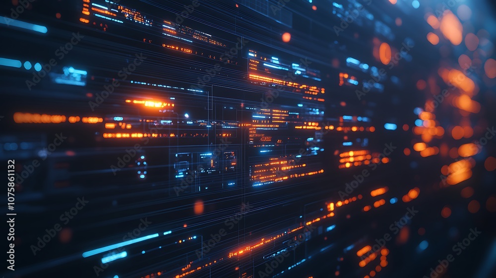 A visually striking abstract representation of digital data streams with vibrant blue and orange lights, symbolizing technology and connectivity. A visually striking abstract representation of digital data streams with vibrant blue and orange lights, symbolizing technology and connectivity.