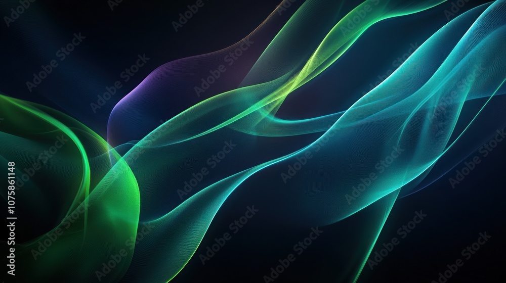 Abstract Green and Blue Waves Abstract Green and Blue Waves