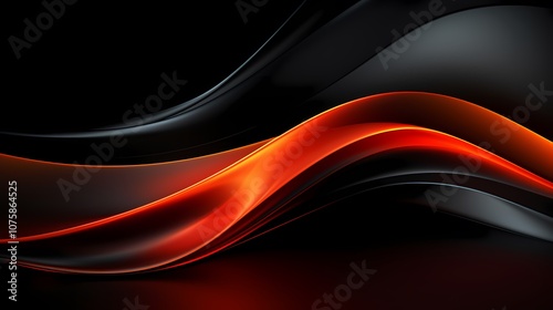 digital technology red and orange abstract lines poster background