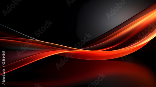 digital technology red and orange abstract lines poster background