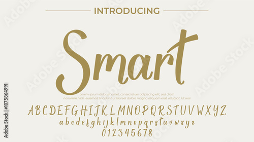 Smart Font Stylish brush painted an uppercase vector letters, alphabet, typeface