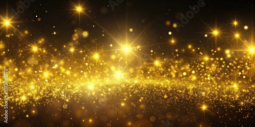 Abstract background of twinkling yellow sparks particles, yellow, sparks, particles, glowing, vibrant, abstract, background