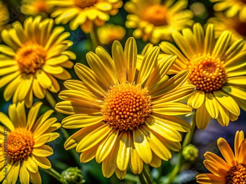 Close-Up of Vibrant Yellow Fournerve Daisy Flowers in Texas Spring Season Capturing Nature's Beauty with Rule of Thirds for Stunning Visuals