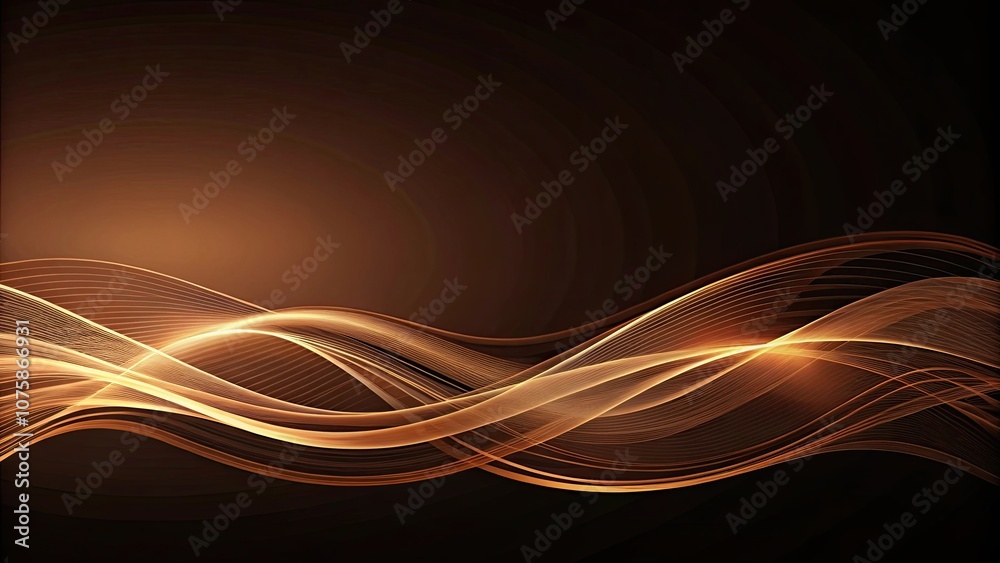 Fototapeta premium Abstract dark background with brown wavy lines, abstract, dark, background, brown, wavy, lines, texture, design, artistic