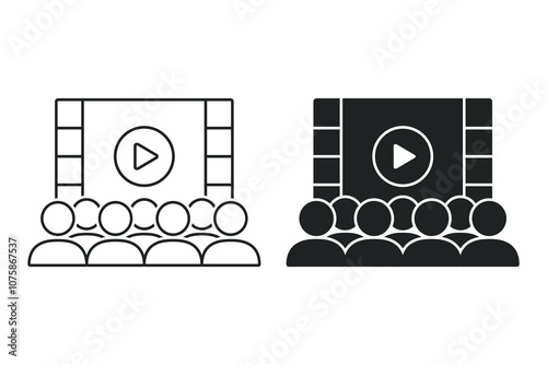 Video cinema viewers icon. Illustration vector