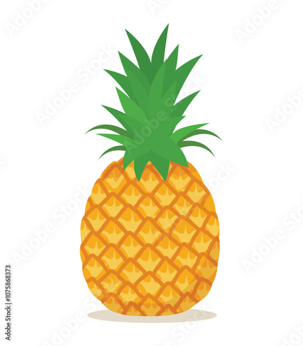 Tropical summer fruit pineapple illustration for kids