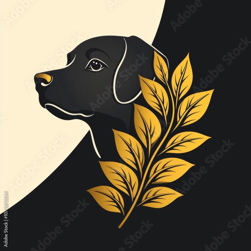 Black Dog Silhouette for Pet Shop Clinic Spa Grooming Zoo Security Company Corporate Community Business Brand in Vintage Retro Hipster Grunge Old Style Logo Design Template