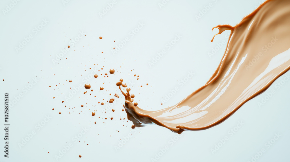 Fototapeta premium Rich chocolate milk splash creating dynamic movement in air.