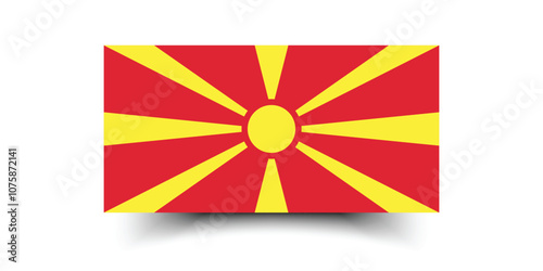 North Macedonia flag official colors and proportion digital vector illustration
