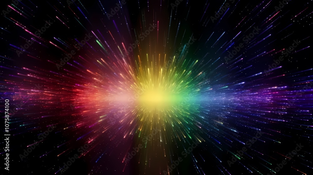 Naklejka premium digital technology rainbow color abstract aurora poster background