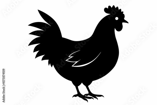 hen and chicken, chicken vector, icon vector illustration, chicken silhouette of a chicken isolated on a white background, svg, vector, Vector silhouette of hen with chicken.