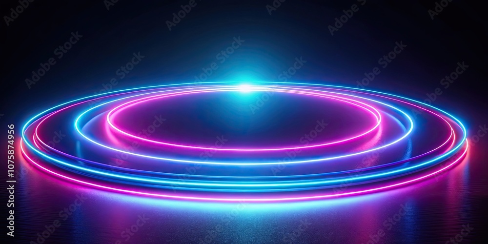 Abstract background with neon light streaks following circular ring motion path, neon, light, streaks, abstract, background Abstract background with neon light streaks following circular ring motion path, neon, light, streaks, abstract, background