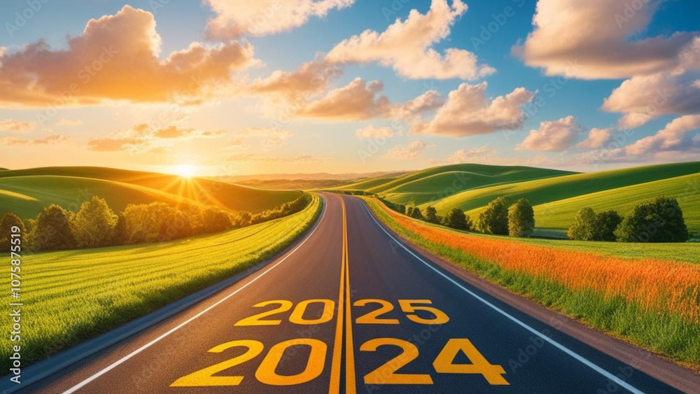 2022-2025-written-on-highway-road-in-the-middle-of-empty-asphalt-road