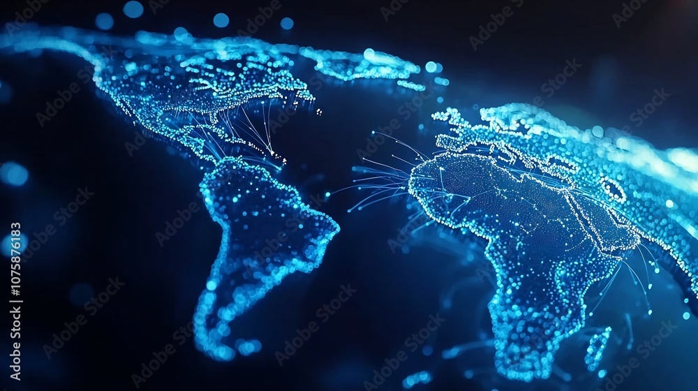 Vibrant Telecom Interface Visualization with Futuristic Global Network Overlay Vibrant Telecom Interface Visualization with Futuristic Global Network Overlay