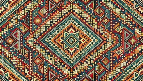 Geometric fabric pattern with abstract shapes, geometric, fabric, abstract, background, design, texture, colorful, wallpaper