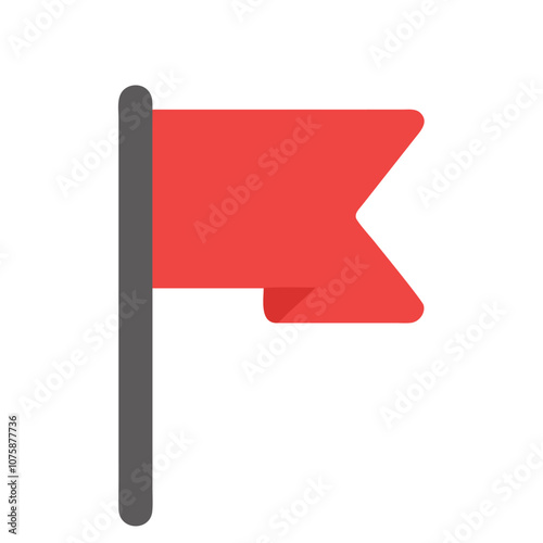 Wallpaper Mural Red flag vector icon flat style, Simple red flag vector icon with a flat design, shown on a gray flagpole and minimalist appearance.
 Torontodigital.ca
