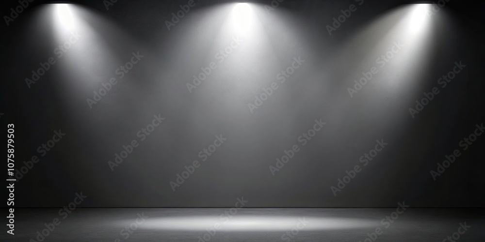 Fototapeta premium Empty floor backdrop black room studio with gray gradient spotlight backdrop for product displays, studio, black, room, empty
