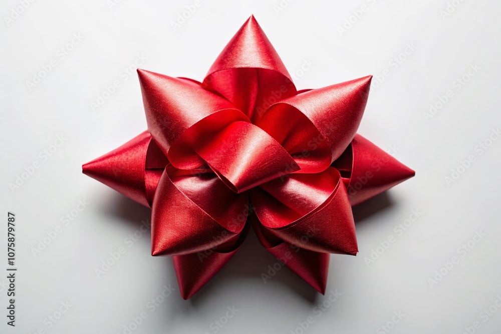 Festive Red Gift Bow Isolated on White Background Perfect for Holiday Celebrations with Ample Space for Text and Creative Design Ideas for Your Special Occasions Festive Red Gift Bow Isolated on White Background Perfect for Holiday Celebrations with Ample Space for Text and Creative Design Ideas for Your Special Occasions