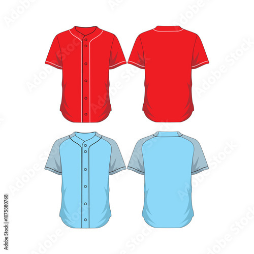 vector illustration mockup baseball jersey template can be changed color