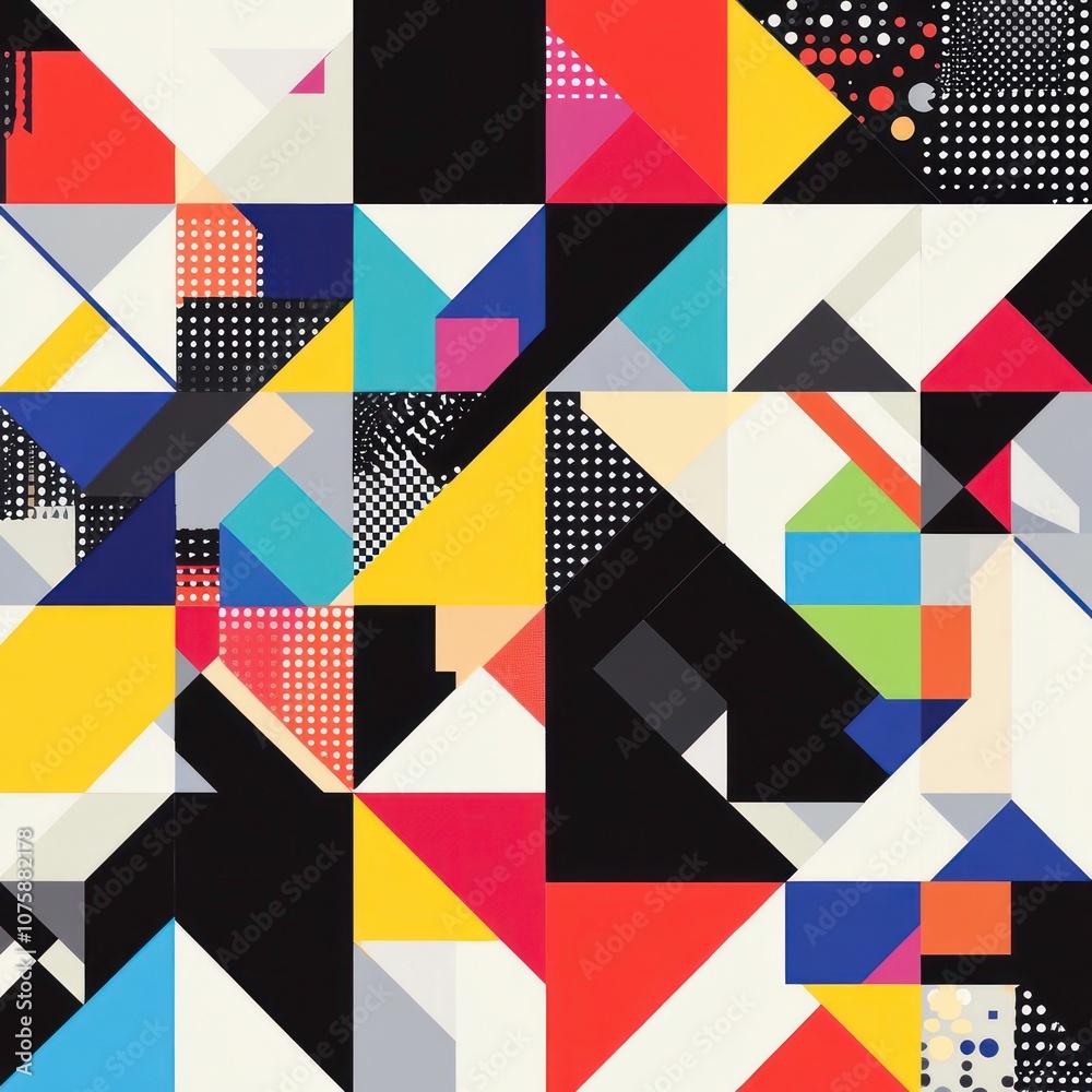 modern birthday wish card with geometric patterns