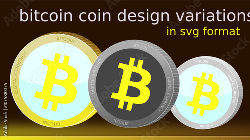 Bitcoin btc coin design variations