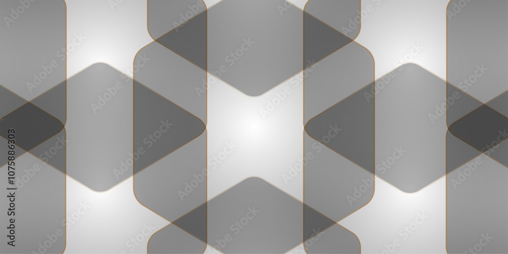 Obraz premium Hexagonal shape pattern background | Elegant seamless pattern with triangle, diamond, light shape, colourful | Abstract background with silver colour