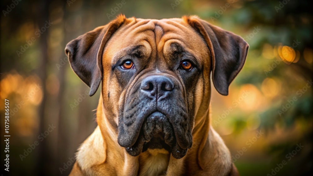 Majestic Bullmastiff Portrait Capturing the Strength and Loyalty of This Powerful Breed in a Natural Outdoor Setting with a Focus on Detailed Features and Expressions Majestic Bullmastiff Portrait Capturing the Strength and Loyalty of This Powerful Breed in a Natural Outdoor Setting with a Focus on Detailed Features and Expressions