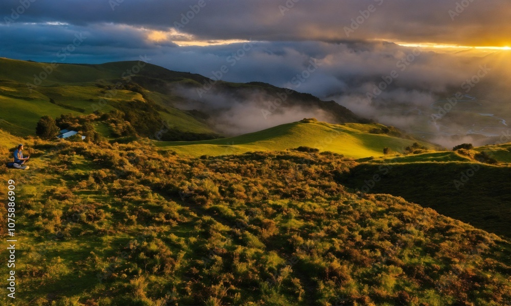 Obraz premium sunset over the mountains