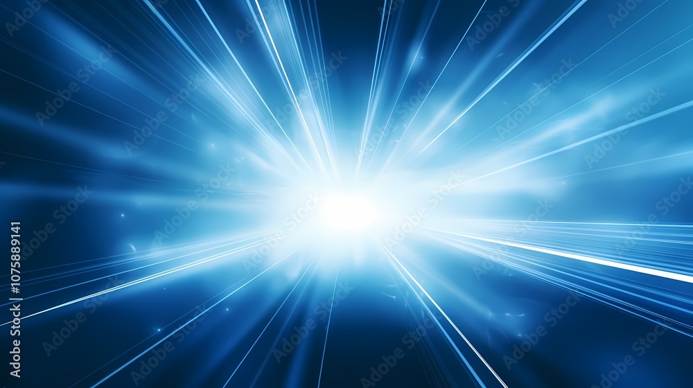 Obraz premium digital technology blue luminous rays poster background