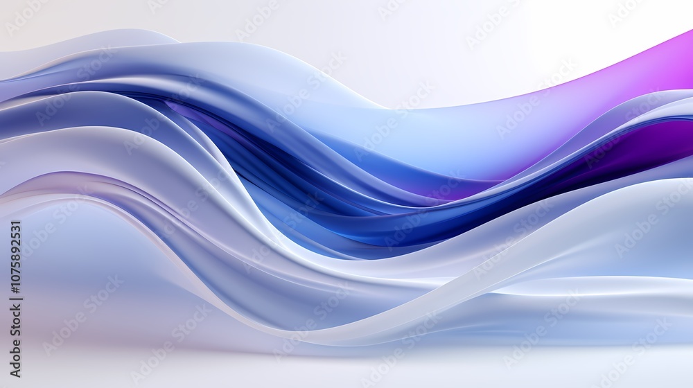 Naklejka premium digital technology purple and blue flowing lines poster background