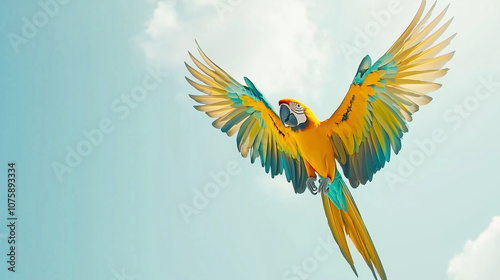 Golden Macaw in Flight: A m...