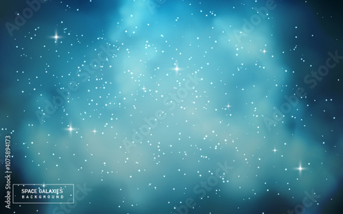 Dark blue space galaxy with stars background