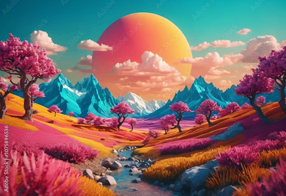 Beautiful and Peaceful Nature Scenery Illustration Landscape Countryside Tranquil Vibrant and Colorful Beautiful and Peaceful Nature Scenery Illustration Landscape Countryside Tranquil Vibrant and Colorful