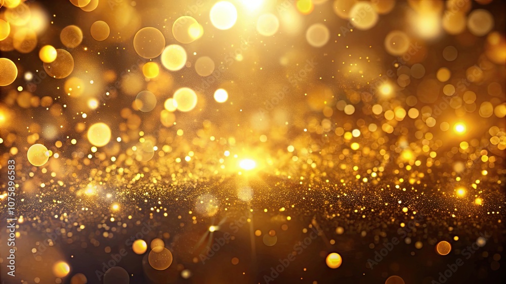 Abstract background with golden light bokeh particles in motion , bokeh, abstract, background, golden, light, particles