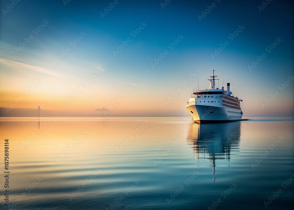 Fototapeta premium Serene Minimalist Photography of Ship Sides Against a Calm Sea, Emphasizing Lines and Shapes with Soft Natural Lighting for a Tranquil Aesthetic