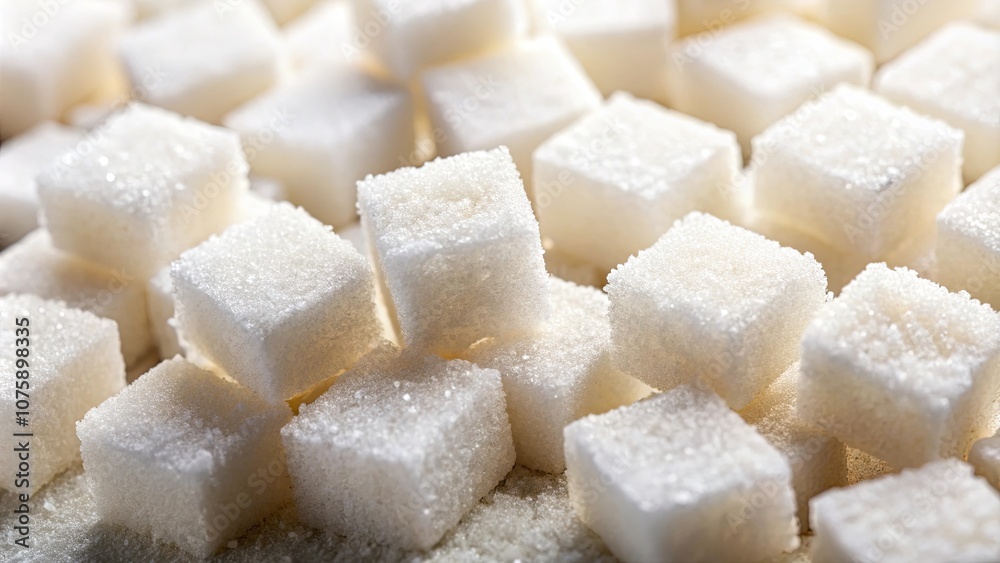 Close-up of cubes of refined sugar , sweet, white, granulated, cubes, ingredient, food, close-up Close-up of cubes of refined sugar , sweet, white, granulated, cubes, ingredient, food, close-up