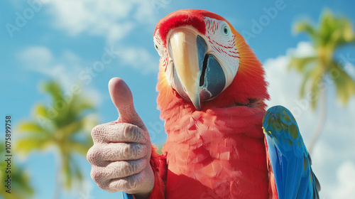 Macaw Thumbs Up: A vibrant ...