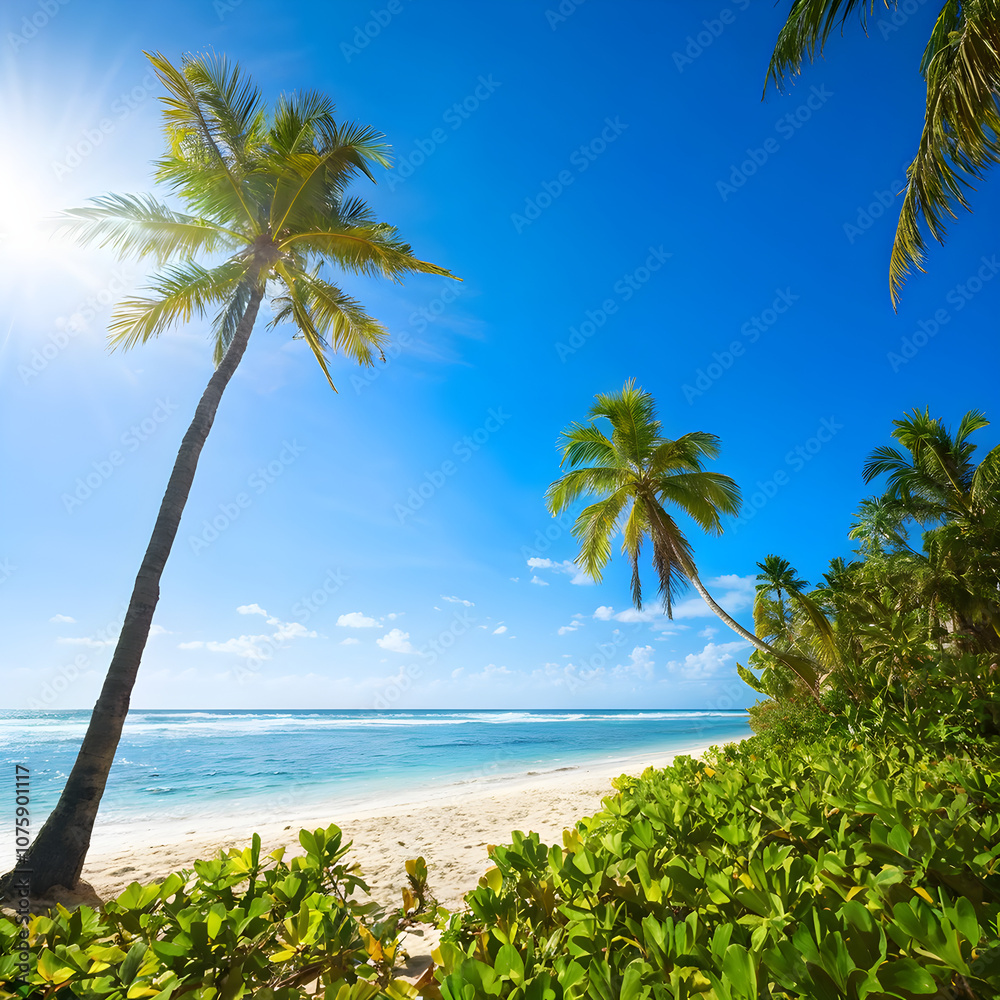 Fototapeta premium beach with palm trees