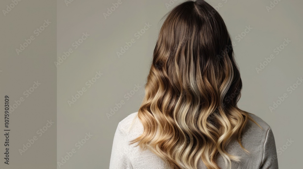 Elegant Hair Coloring on a Female Model from the Back, AI generated image Elegant Hair Coloring on a Female Model from the Back, AI generated image