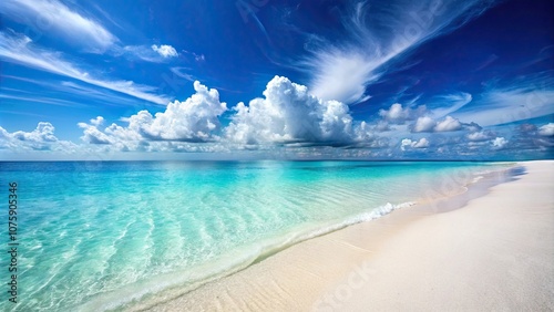 Beautiful and serene beach with white sand and crystal-clear water , Fort DeSoto, Florida, Gulf Coast photo