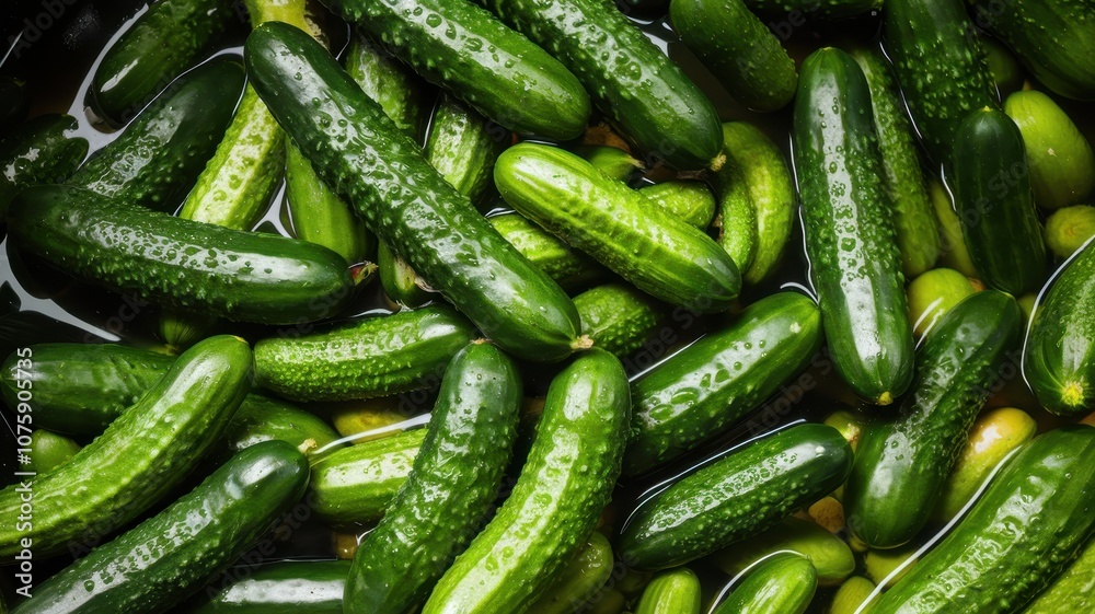 Pile of Pickled Cucumbers Close-up with Detailed Texture Pile of Pickled Cucumbers Close-up with Detailed Texture