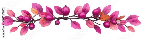 Autumn Wreath Featuring Vibrant Berries and Colorful Leaves for Seasonal Decor and Nature-themed Aesthetics