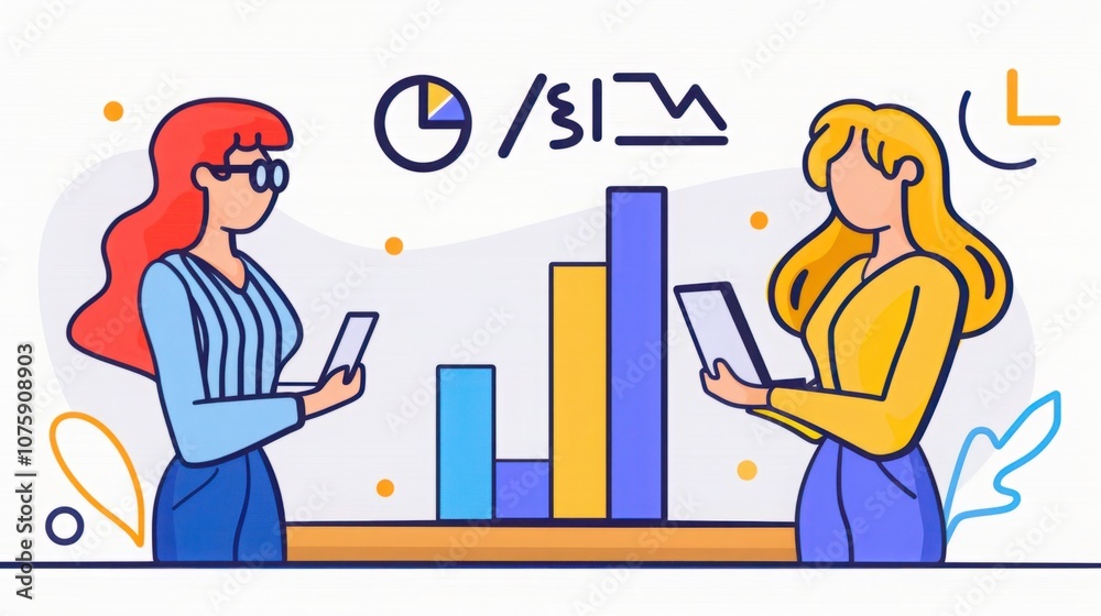 Comparison of Value and Price Analysis with Bar Chart Representation Featuring Two Women Analyzing Data on Smartphones Comparison of Value and Price Analysis with Bar Chart Representation Featuring Two Women Analyzing Data on Smartphones