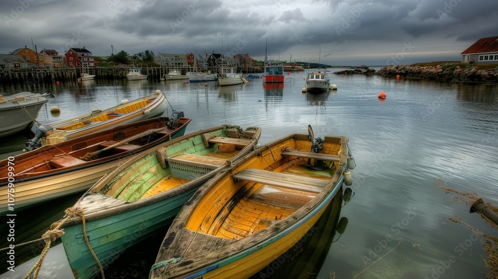 Marina Bliss: A Collection of Boats Docked in Tranquil Waters Marina Bliss: A Collection of Boats Docked in Tranquil Waters