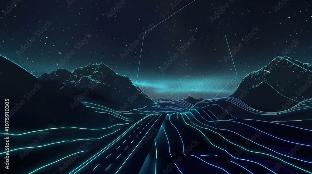 _way_path_to_heaven_under_starry_sky_with _way_path_to_heaven_under_starry_sky_with
